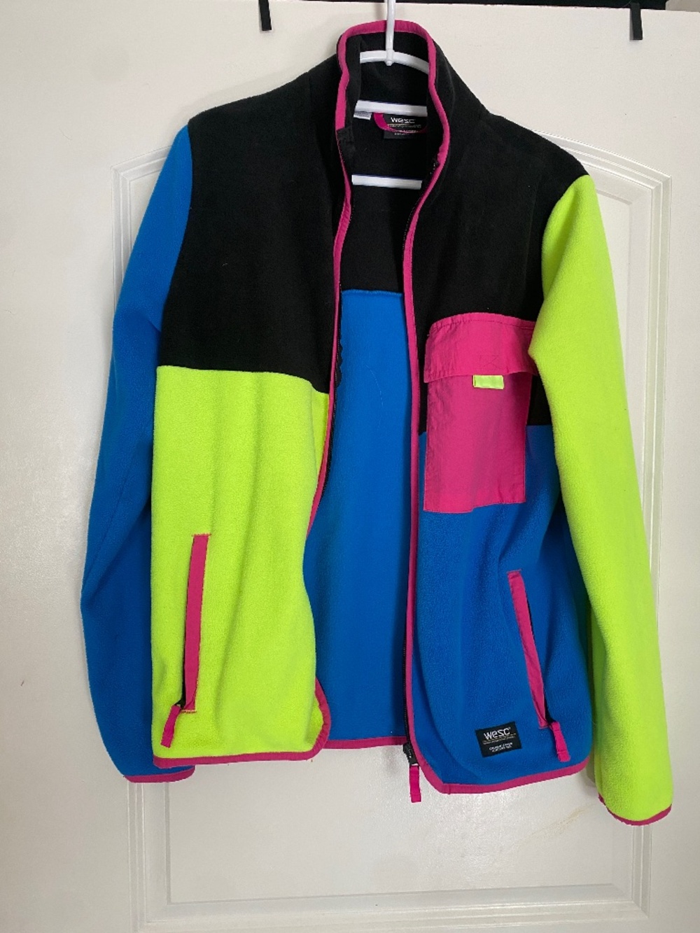 wesc neon Colorblock fleece jacket